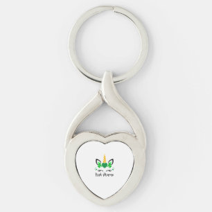 Porte-clés Visage de licorne mignonne trèfle princesse irland