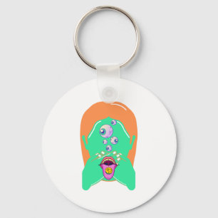 Porte-clés visage de monstre