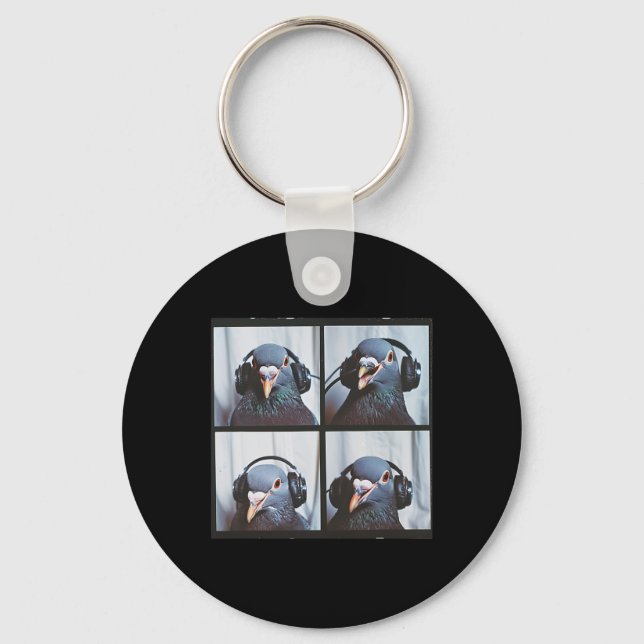 Porte-clés Visage de Pigeon Mignon Autisme Oiseau Sensoriel A (Recto)
