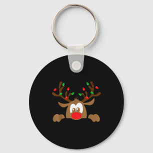Porte-clés Visage de Renne Correspondant à la Famille de Noël