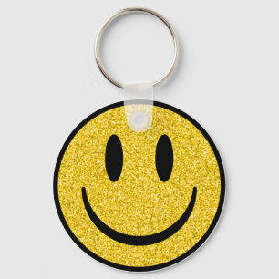 Porte-clés Visage de sourire parties scintillant