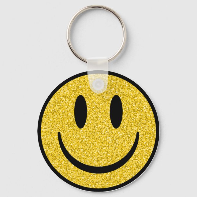 Porte-clés Visage de sourire parties scintillant (Recto)