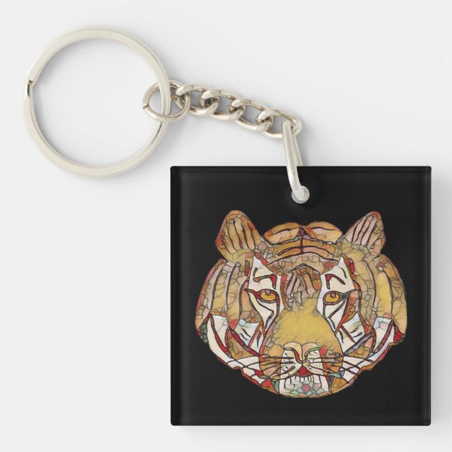 Porte-clés visage de tigre (Devant)