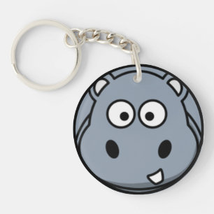 Porte-clés Visage d'hippopotame