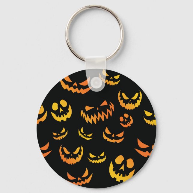 Porte-clés Visage du Citrouille Jack-o'-lantern (Recto)