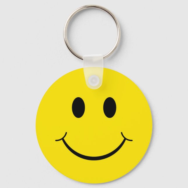Porte-clés Visage Jaune Heureux Classique des Années 70 (Recto)