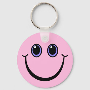 Porte-clés Visage rose heureux