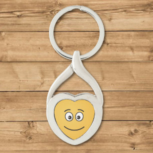 Porte-clés Visage souriant avec yeux ouverts