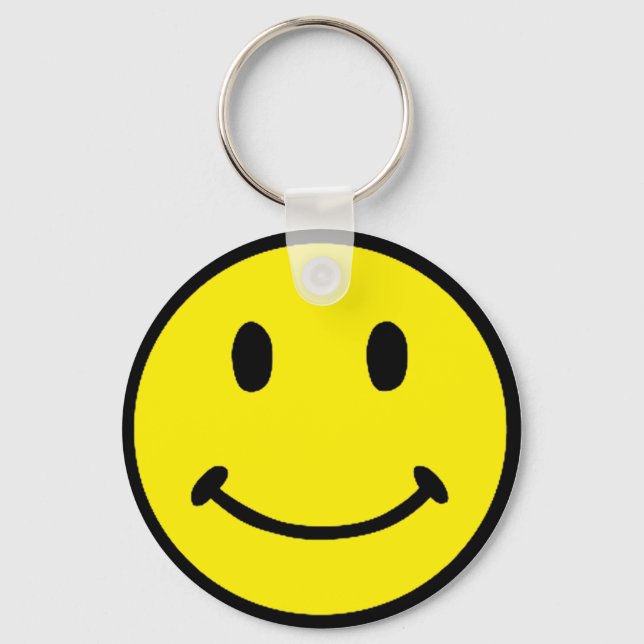 Porte-clés Visage Souriant Jaune Clair Rétro (Recto)