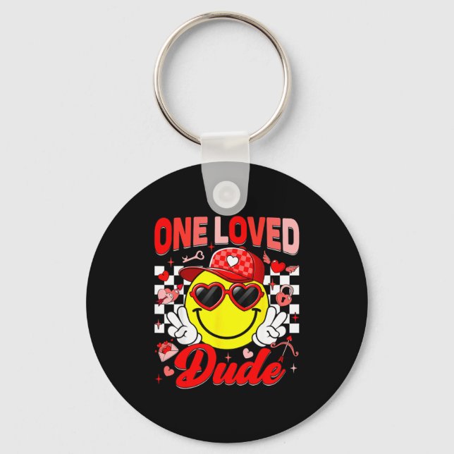 Porte-clés Visage Sourire Rétro Un Amour Mec Saint-Valentin H (Recto)