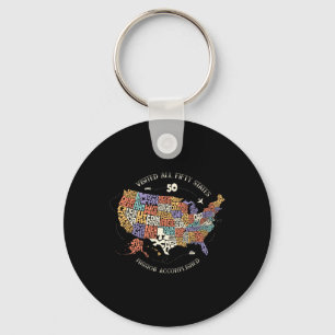 Porte-clés Visité Tous Les Cinquante États Usa Toutes Les 50 