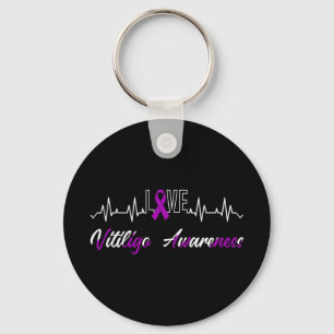 Porte-clés Vitiligo Sensibilisation Loisir Heartbeat Purple R