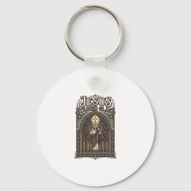Porte-clés Vitrail de Jésus Vitrail de la cathédrale Jésus  (Recto)