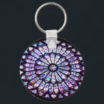 Porte-clés Vitrail de Paris Notre-Dame - La Rose<br><div class="desc">Photo prise du vitrail de la fenêtre Rose dans la cathédrale Notre-Dame,  Paris,  France</div>
