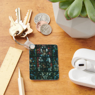 Porte-clés Vitrail d'église religieux vintage