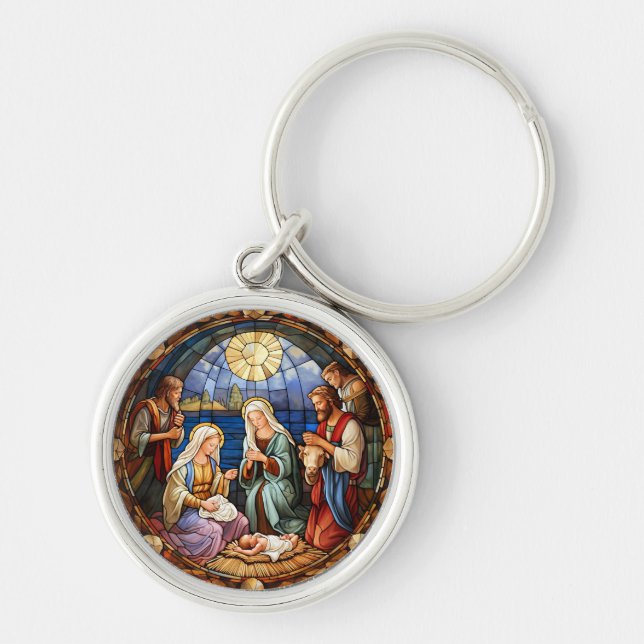 Porte-clés Vitraux de la Nativité de Noël (Devant)