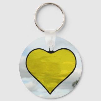 Porte-clés Vitre Jaune Amour Coeur Clavier