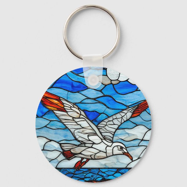 Porte-clés Vitreaux de mouette (Recto)