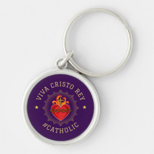 Porte-clés Viva Cristo Rey Sacré-Cœur Catholique