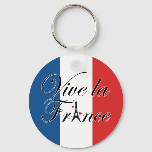 Porte-clés Vive la France Typography (Recto)