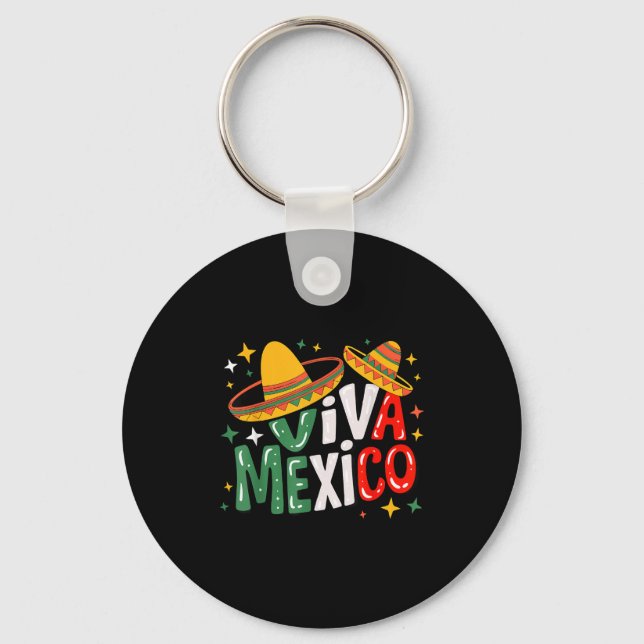 Porte-clés Vive le Mexique fillettes garçons drapeau mexicain (Recto)