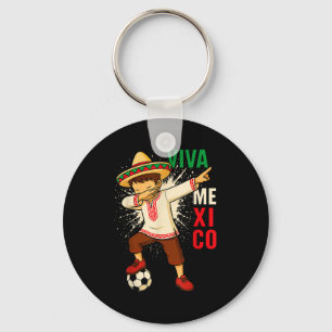 Porte-clés Vive le mexique garçon de football mexicain faisan