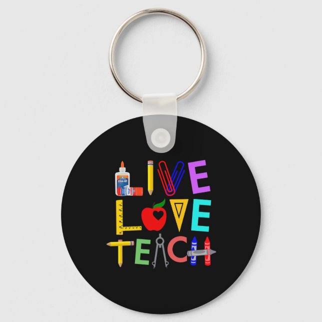 Porte-clés Vivez Amour Enseigner Prof Fun Parfait Ck À l'écol (Recto)