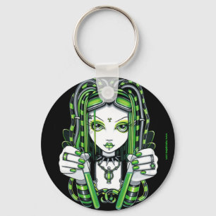 Porte-clés "Vivian" Cybergoth Dark Industrial Fairy Porte - c