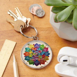 Porte-clés "Vivid Flower Mandala"