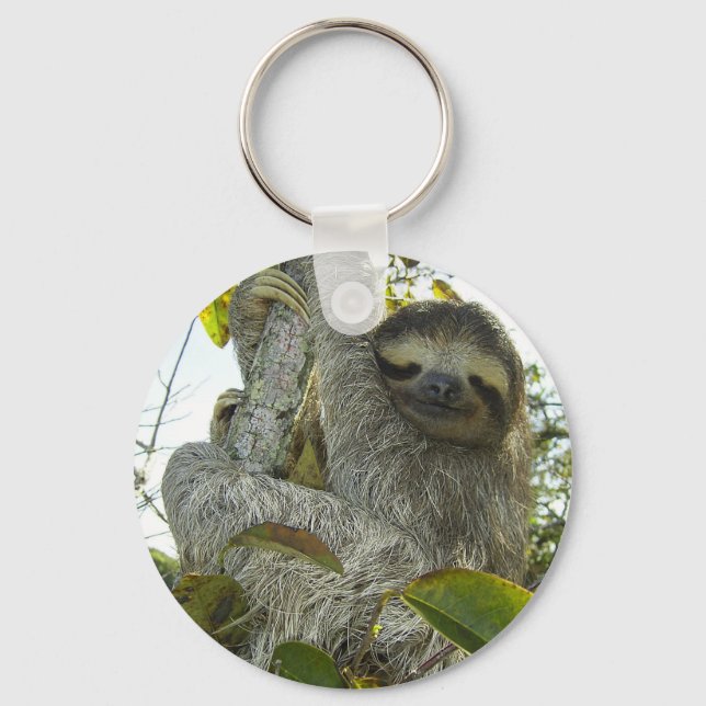 Porte-clés Vivre la vie comme une Sloth (Recto)