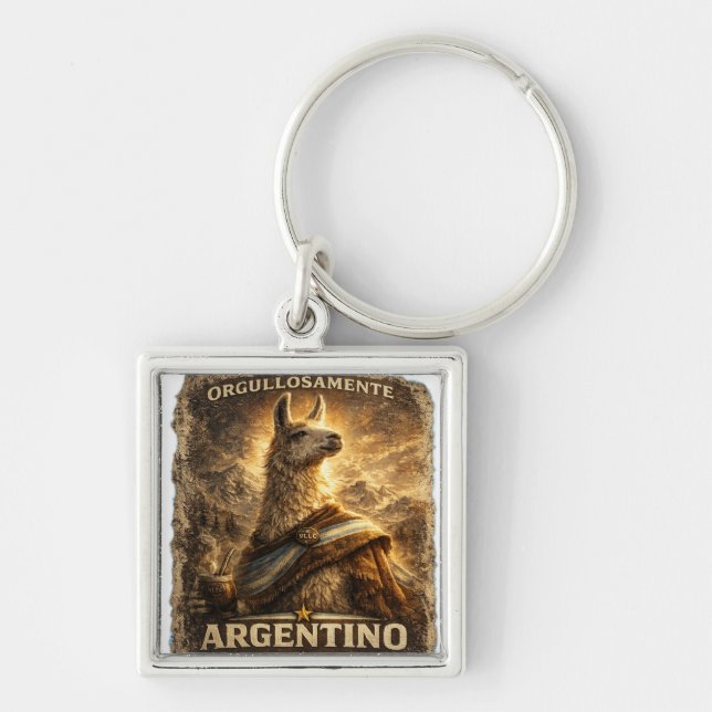 Porte-clés VLLC Orgullosamente Argentino Llama Mate Patriotic (Devant)