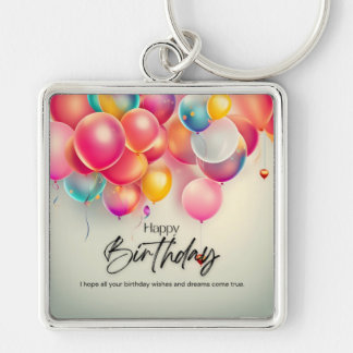 Porte-clés Vœux d'anniversaire colorés