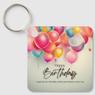 Porte-clés Vœux d'anniversaire colorés