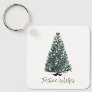 Porte-clés Vœux de fête. Conception d'arbre de Noël
