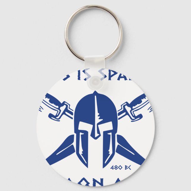Porte-clés Voici Sparta - Molon Lave - Bleu (Recto)