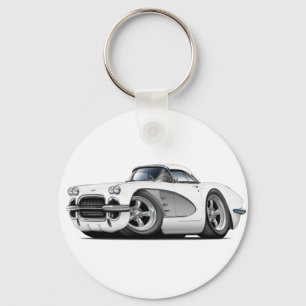 Porte-clés Voiture 1961 de Blanc-Argent de Corvette