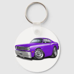 Porte-clés Voiture 1970-74 Pourpre-Blanche de chiffon