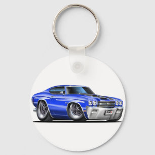 Porte-clés Voiture 1970 Bleu-Noire de Chevelle