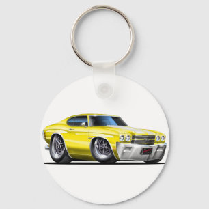 Porte-clés Voiture 1970 Jaune-Blanche de Chevelle