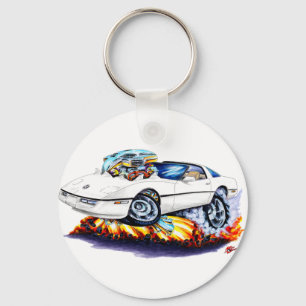 Porte-clés Voiture 1984-93 de blanc de Corvette