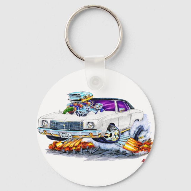 Porte-clés Voiture blanche Monte Carlo 1970 (Recto)