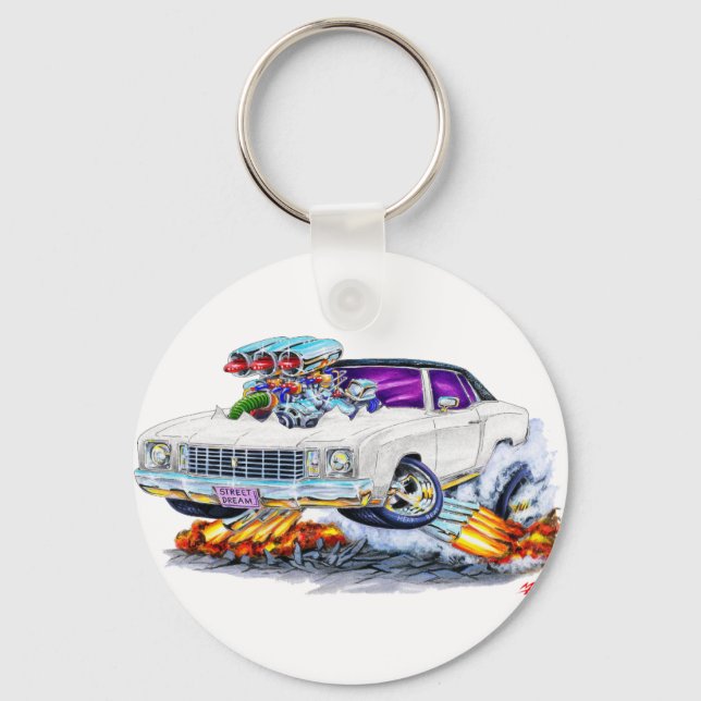 Porte-clés Voiture blanche Monte Carlo 1972 (Recto)