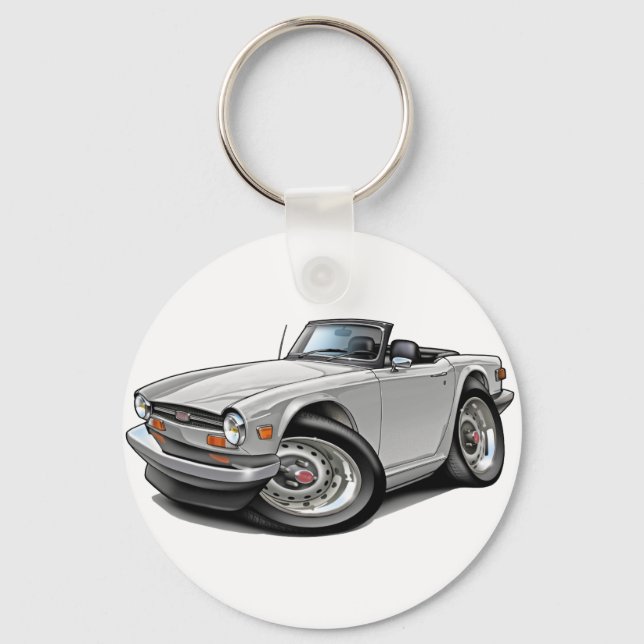 Porte-clés Voiture blanche Triumph TR6 (Recto)
