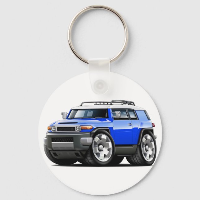 Porte-clés Voiture bleue Fj Cruiser (Recto)