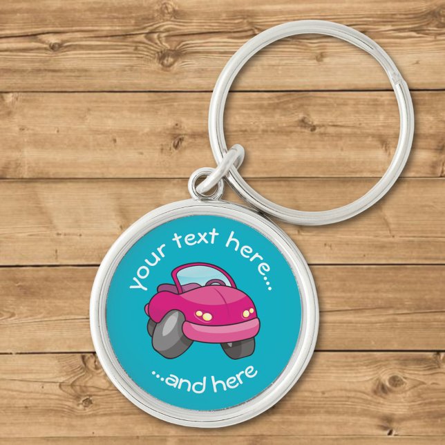 Porte-clés Voiture Carton Rose (Créateur téléchargé)