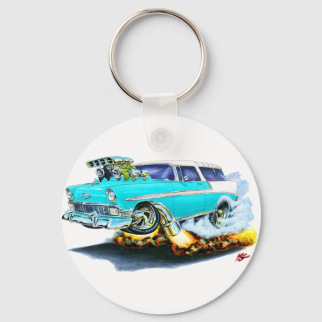 Porte-clés Voiture Chevy Nomad Turquoise 1956 (Recto)