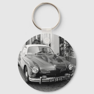 Porte-clés Voiture classique noir et blanc