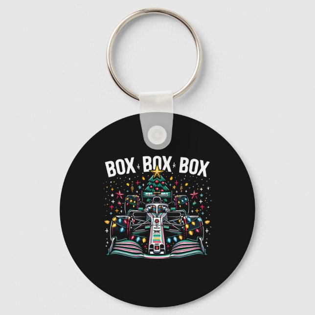 Porte-clés Voiture de course Box Box Box Radio Appel Amusant  (Recto)