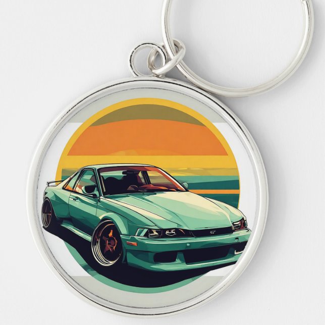 Porte-clés Voiture de Sport Verte à Grande Vitesse de Style A (Devant)