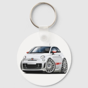 Porte-clés Voiture Fiat 500 Abarth White